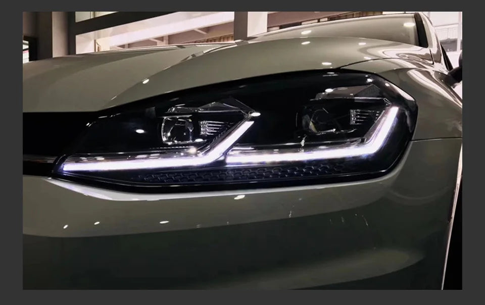 VW Golf 7 MK7 LED Headlight Golf7.5 R LINE Design DRL Hid