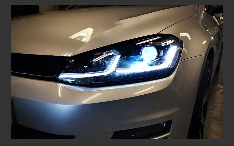 VW Golf 7 MK7 LED Headlight Golf7.5 R LINE Design DRL Hid