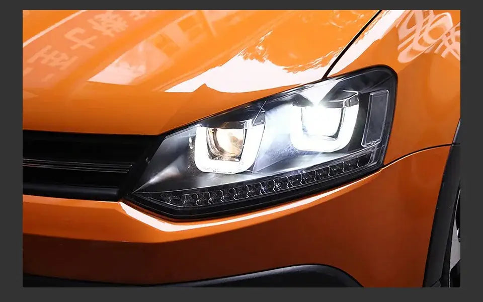 VW Polo Headlights 2010-2017 Polo LED Headlight LED DRL Hid