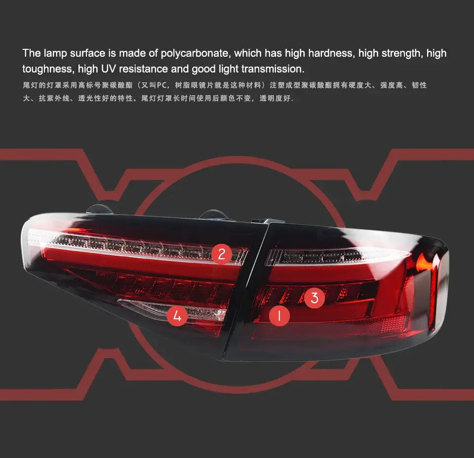 Audi A4 Tail lamp light 2013-2016 A4 Tail Light LED DRL