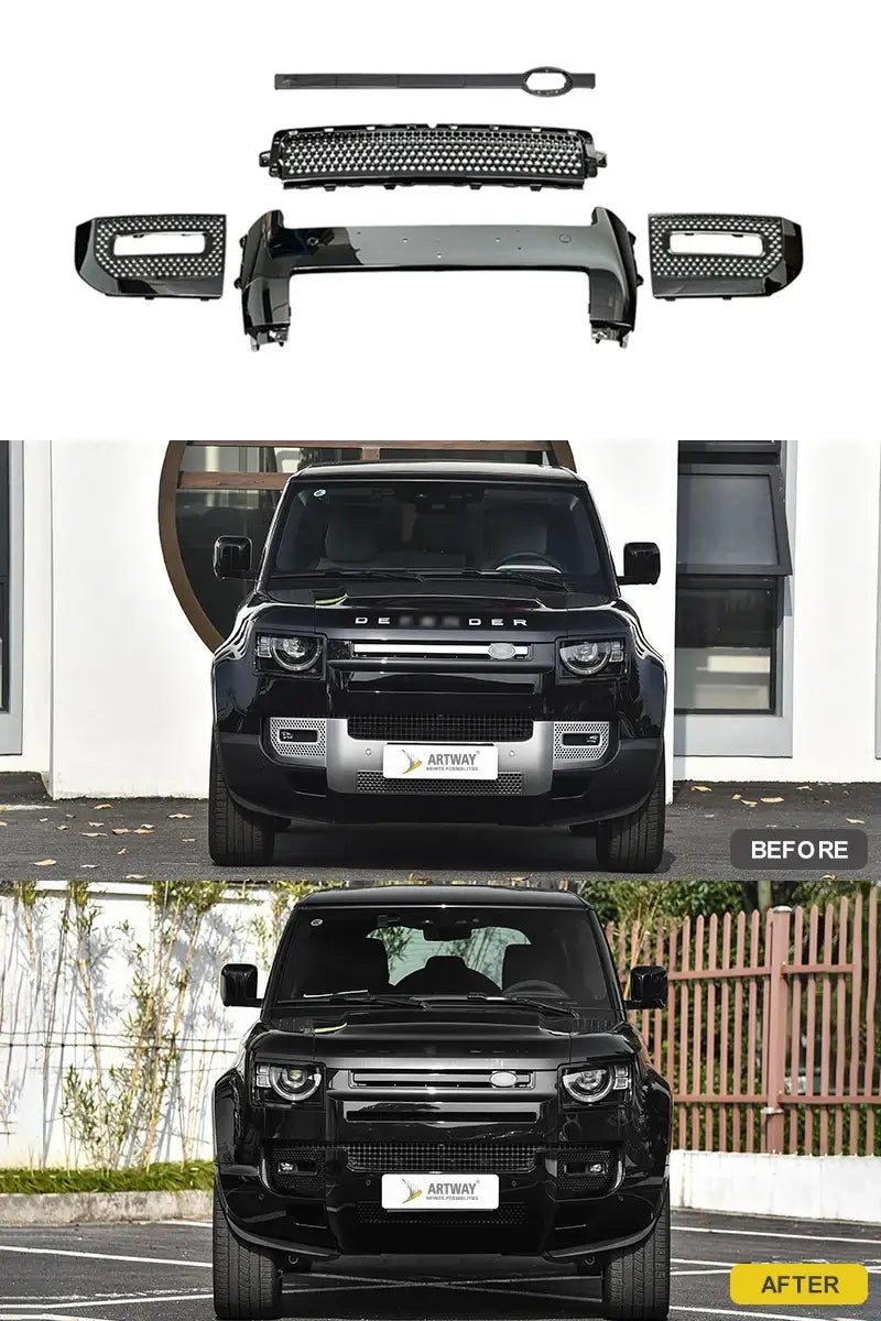 Upgrade 007 Black Front Rear Bumper Grille Body Kit