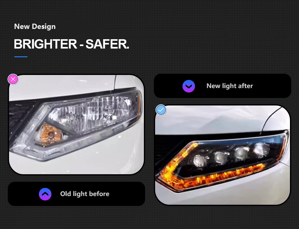 Car Styling Head Lamp for Nissan X-Trail Headlights 2014