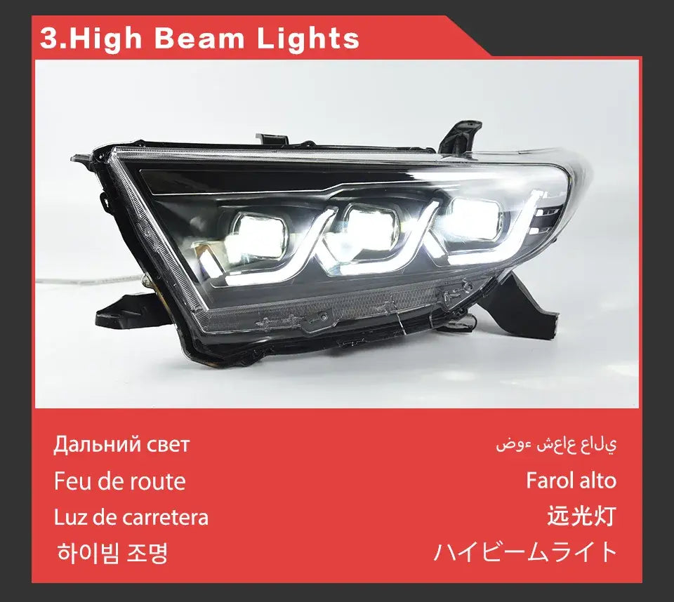 Car Styling Head lamp light for Toyota Highlander Headlights