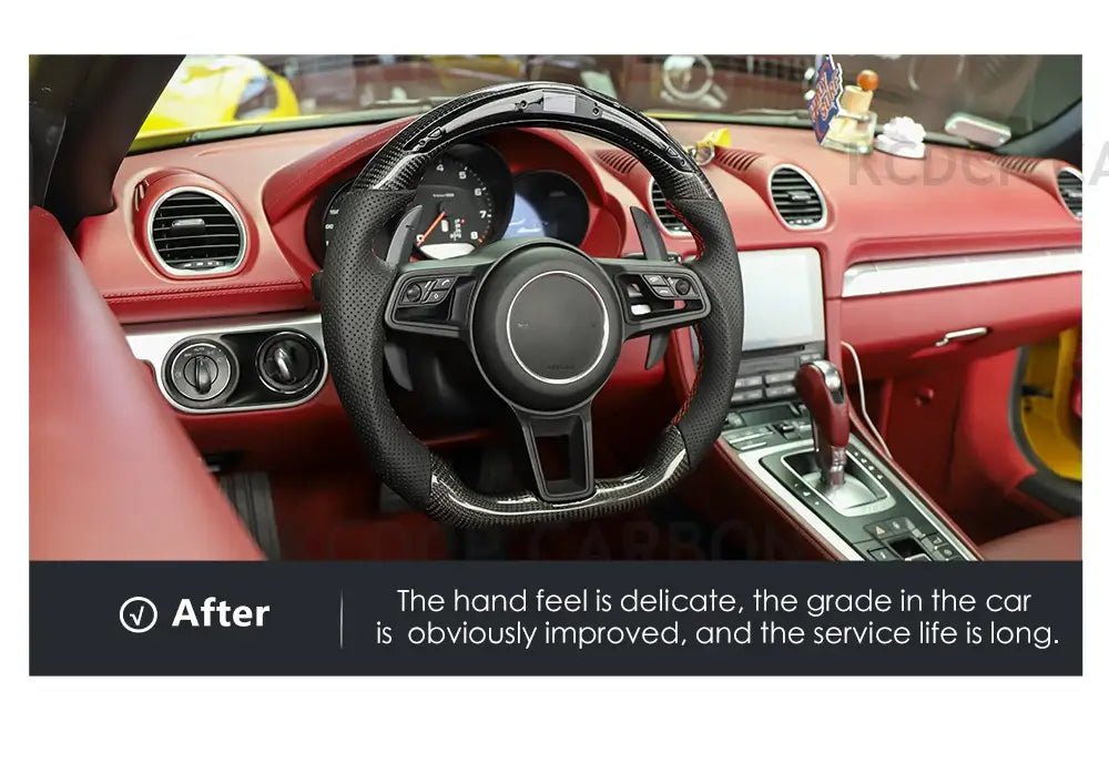 Full Leather Steering Wheel for Panamer-A Cayenn-E Maca-N