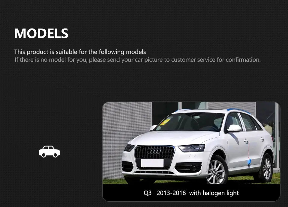 Car Styling Head lamp light for Audi Q3 Headlights 2013-2018