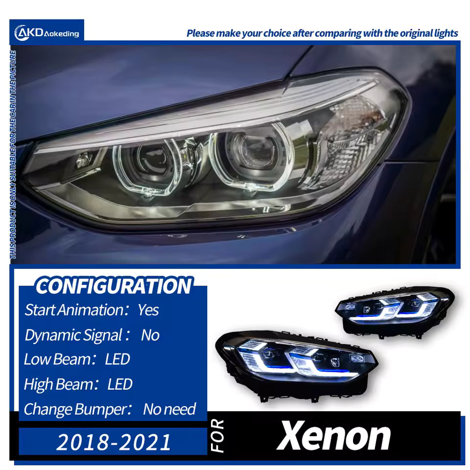 Car Lights For BMW X3 G01 F97 LED Headlight Projector Lens 2018-2021 X4 G02 F98 Head Lamp Drl Automotive Accessories - CAR CRAFT INDIA