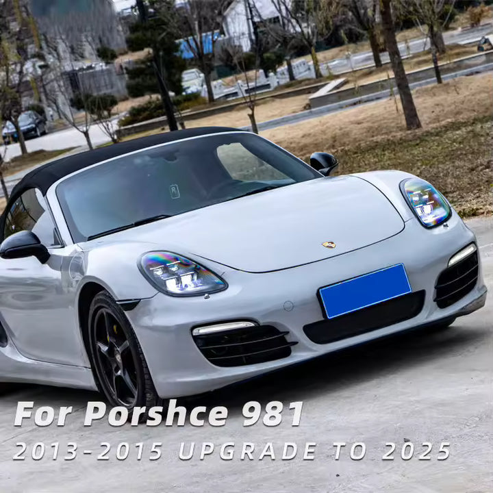 Pair 2025 Matrix Style LED Headlight Assembly Upgrade for Porsche Cayman Boxster 981 2013-2015 Car Front Head Lamp - CAR CRAFT INDIA