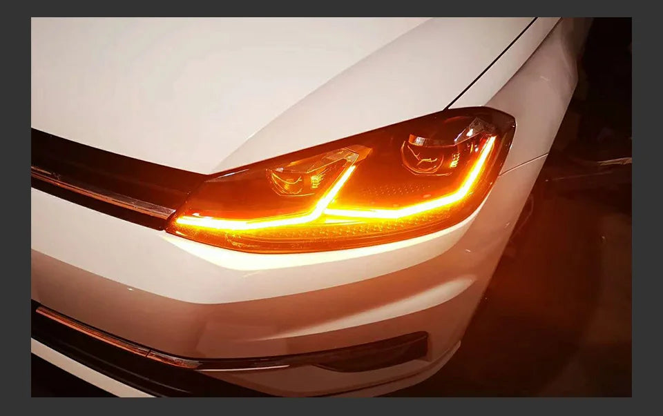 VW Golf 7 MK7 LED Headlight Golf7.5 R LINE Design DRL Hid