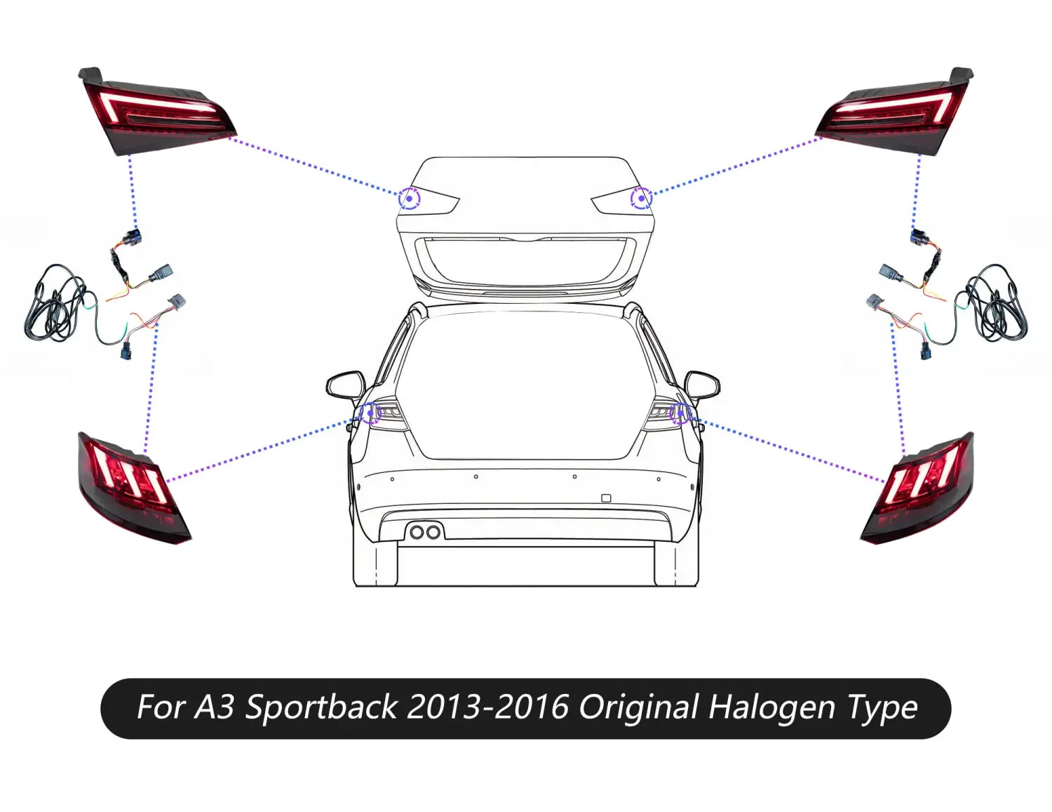 Car Lights for Audi A3 LED Tail Light 2013-2019 S3 Sportback