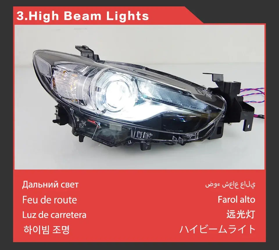 Mazda 6 Headlights 2013-2016 Mazda6 Atenza LED Headlight DRL