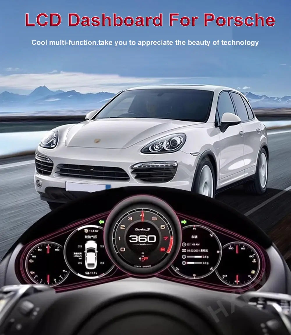 LCD Car Digital Cluster Instrument Cockpit for Porsche