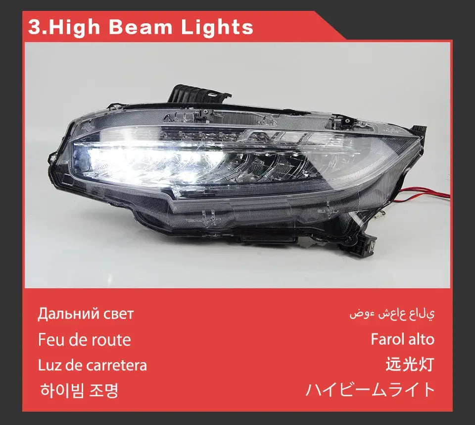 Honda Civic Headlights 2016-2020 Civic X LED Headlight