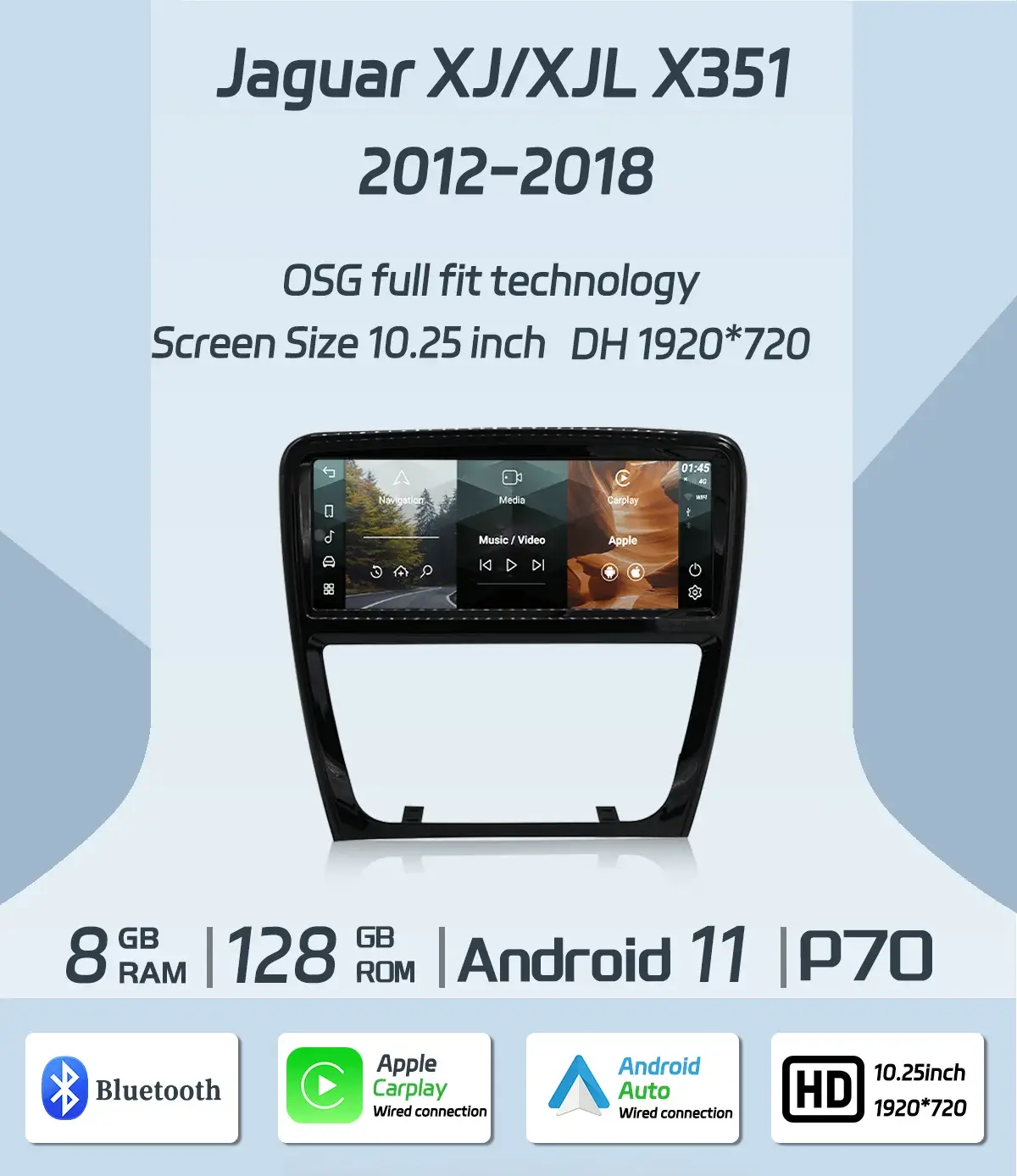 10.25’For Jaguar XJ XJL X351 2012-2018 Android 11 GPS