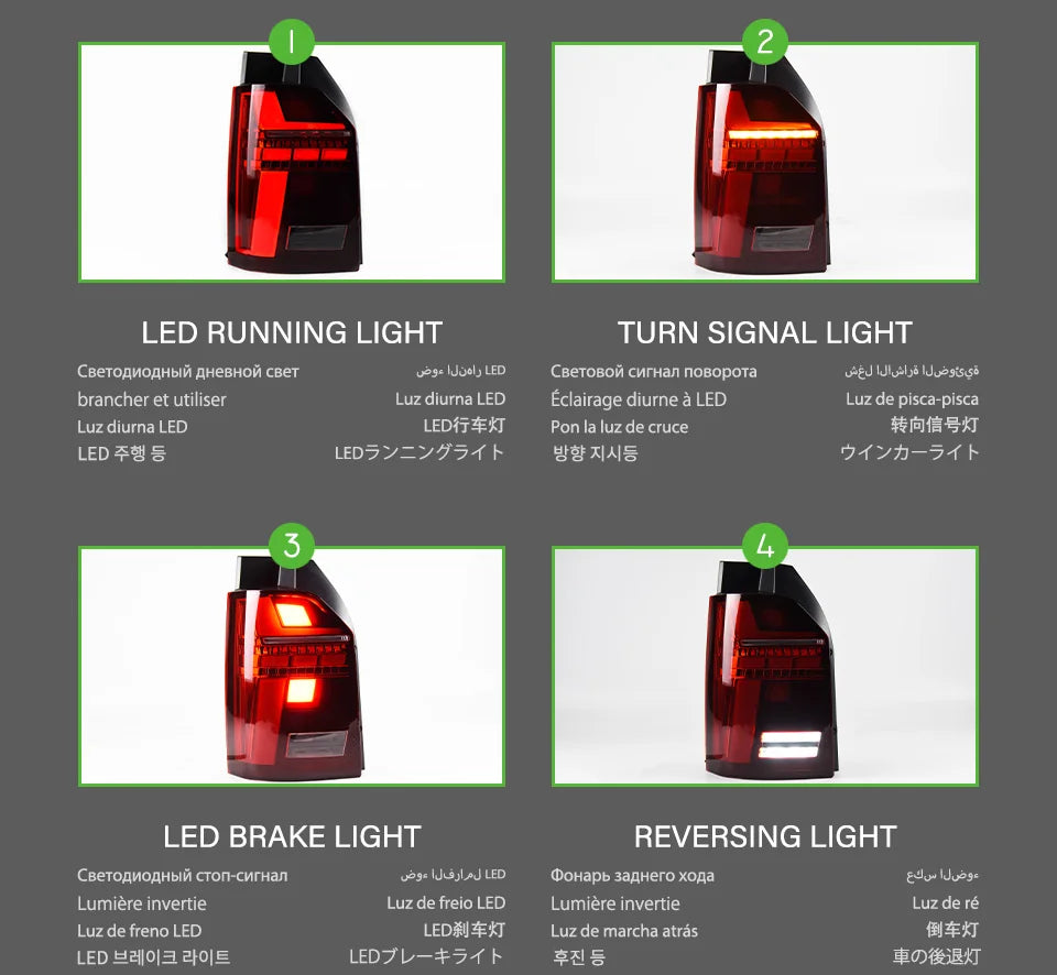 Car Lights for VW Multivan T6 LED Tail Light 2016-2020 Rear