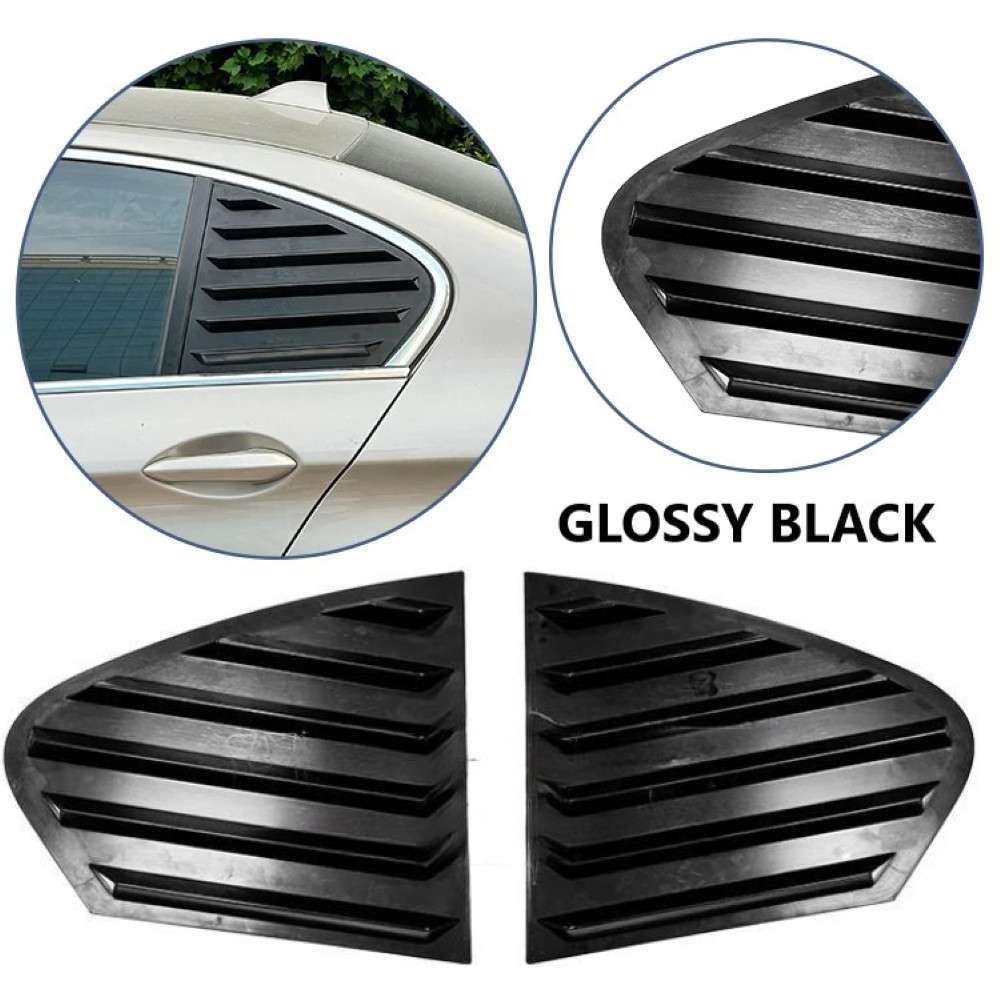 Car Craft Compatible With Bmw 5 Series F10 2010-2017 Plastic Side Vent Shutter Rear Window Louver Trim Ar-bm-0281 Glossy Black - CAR CRAFT INDIA