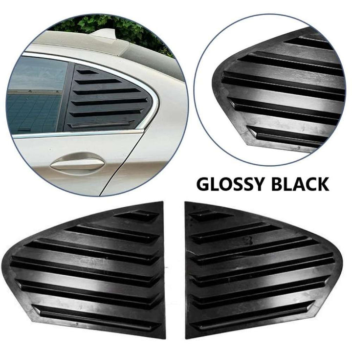 Car Craft Compatible With Bmw 5 Series F10 2010-2017 Plastic Side Vent Shutter Rear Window Louver Trim Ar-bm-0281 Glossy Black - CAR CRAFT INDIA