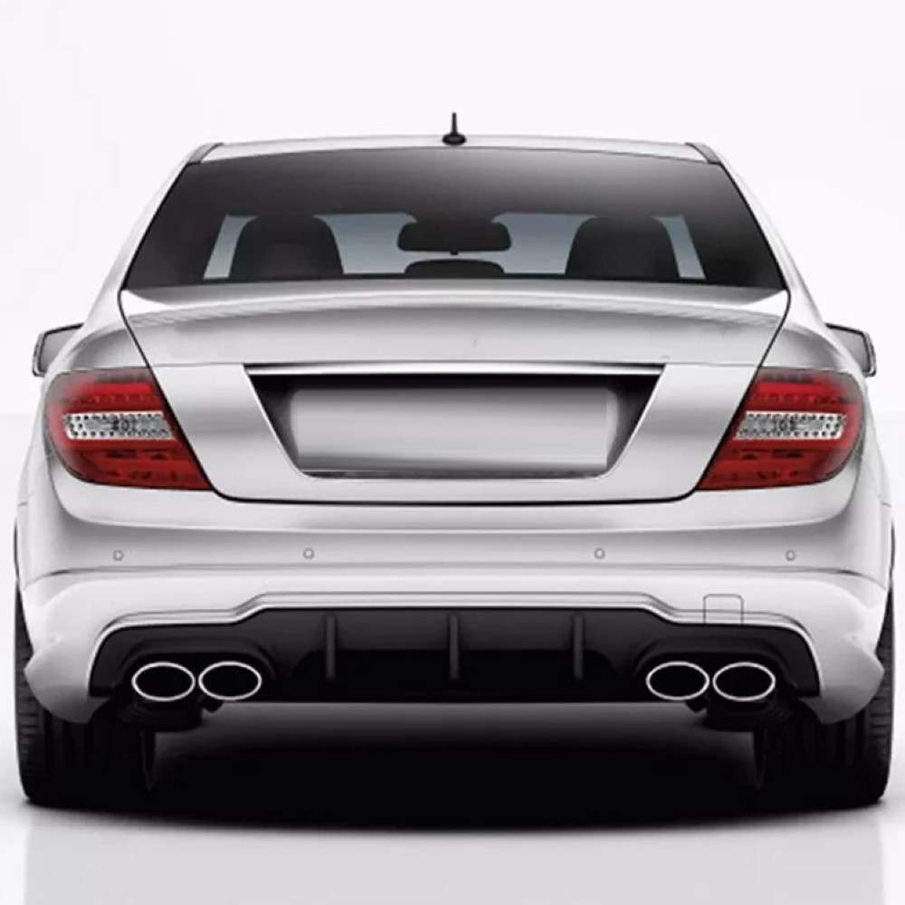 Car Craft Compatible With Mercedes Benz C Class W204 2007-2013 Amg C63 Rear Bumper After Lip Splitter Skirts Diffuser Ar-benz-0114 Cf Carbon Fiber Look - CAR CRAFT INDIA