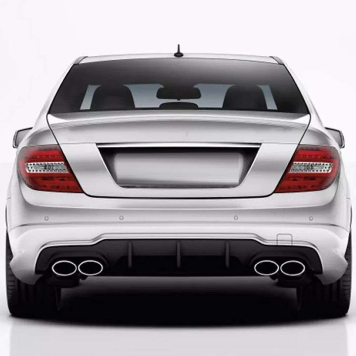 Car Craft Compatible With Mercedes Benz C Class W204 2007-2013 Amg C63 Rear Bumper After Lip Splitter Skirts Diffuser Ar-benz-0114 Cf Carbon Fiber Look - CAR CRAFT INDIA