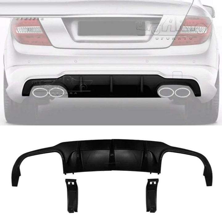 Car Craft Compatible With Mercedes Benz C Class W204 2007-2013 Amg C63 Rear Bumper After Lip Splitter Skirts Diffuser Ar-benz-0114 Cf Carbon Fiber Look - CAR CRAFT INDIA