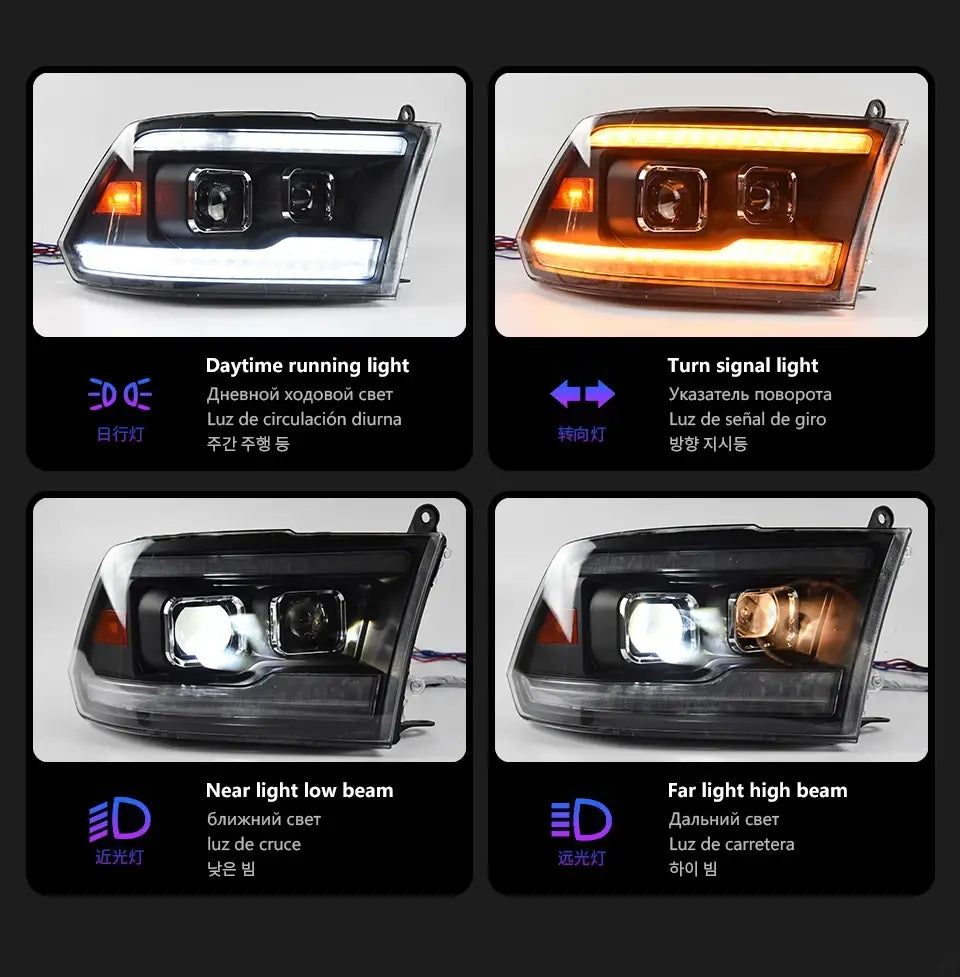 Car Styling Head lamp light for Dodge Ram Headlights