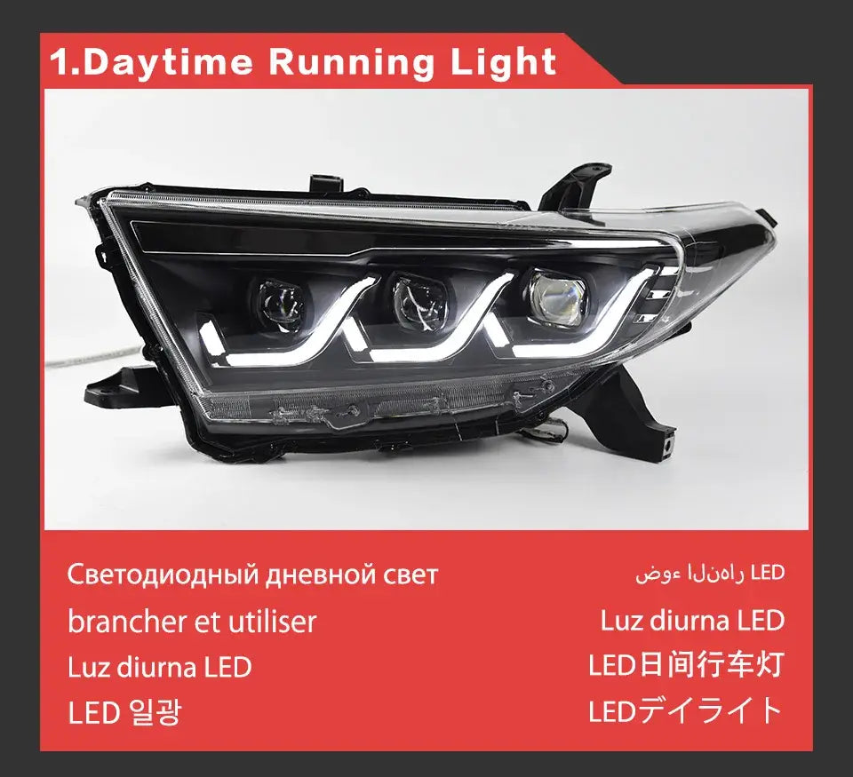 Car Styling Head lamp light for Toyota Highlander Headlights