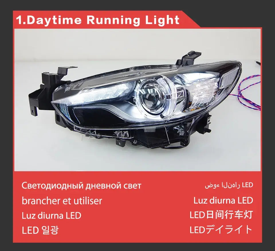 Mazda 6 Headlights 2013-2016 Mazda6 Atenza LED Headlight DRL