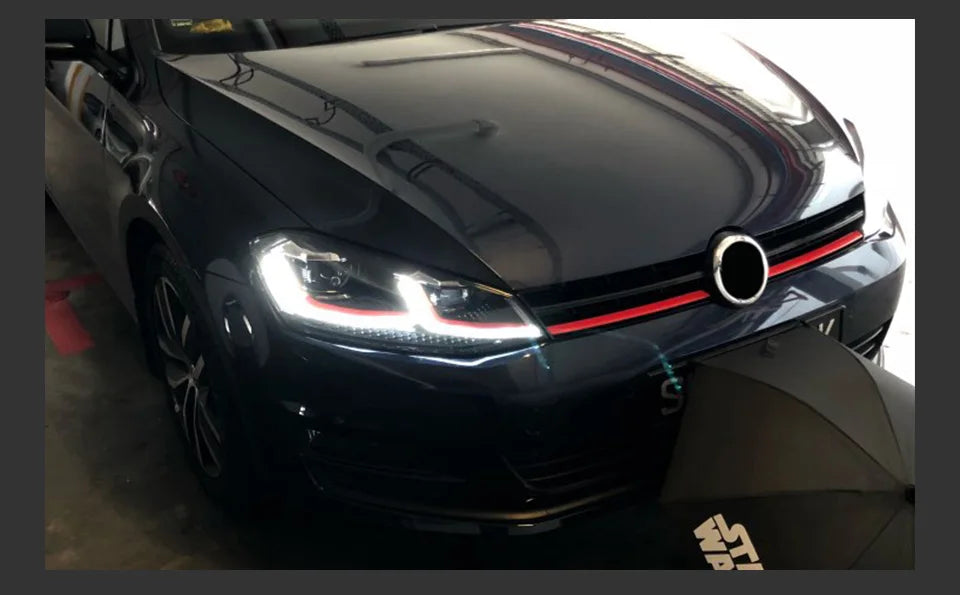 VW Golf 7 MK7 LED Headlight Golf7.5 R LINE Design DRL Hid