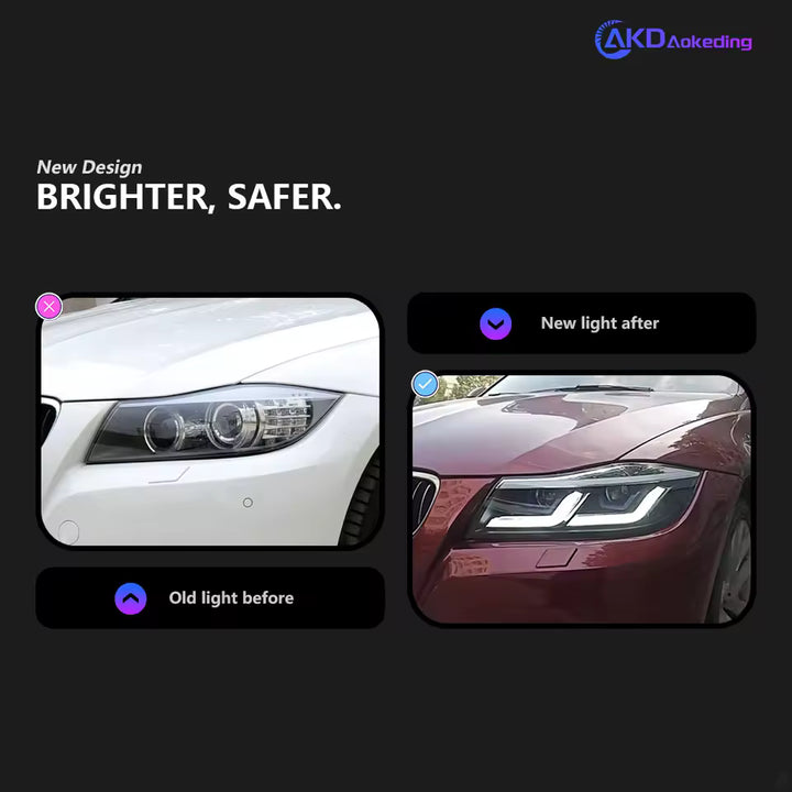 Car Styling Head Lamp for BMW E90 Headlights 2005-2012 320i 318i 323i 3 Series LED Headlight DRL Hid Bi Xenon Beam Accessories - CAR CRAFT INDIA