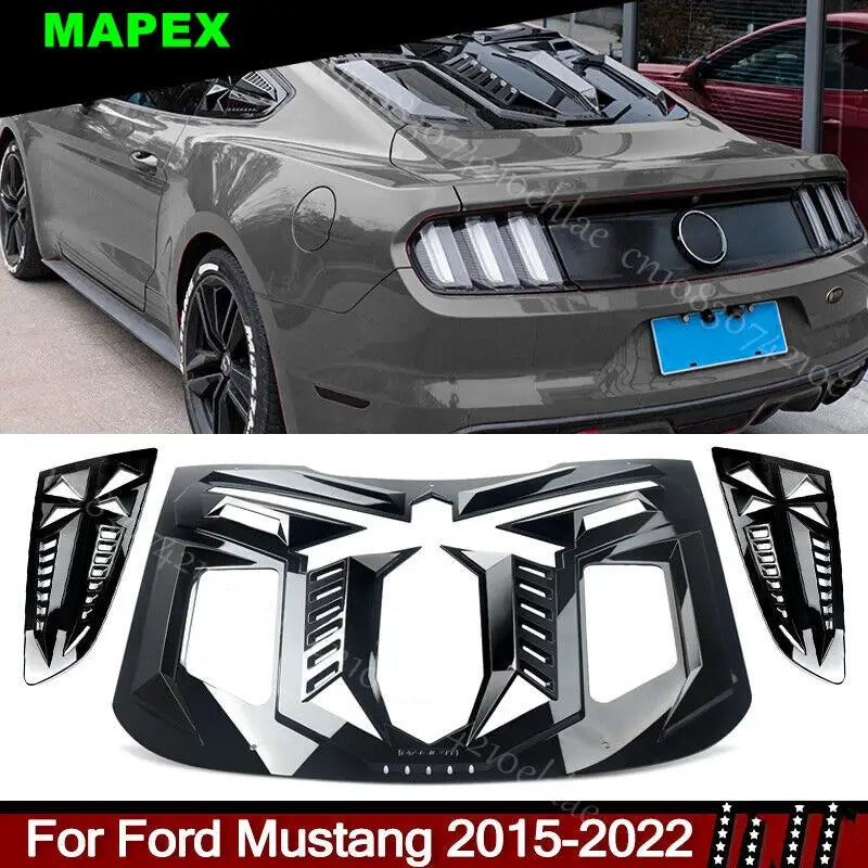 Rear + Side Window Louver Windshield Cover for Ford Mustang