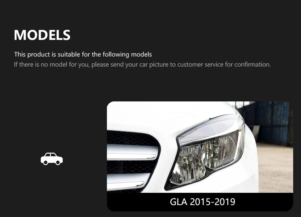 Car Styling Head Lamp for Benz GLA Headlights 2015-2019