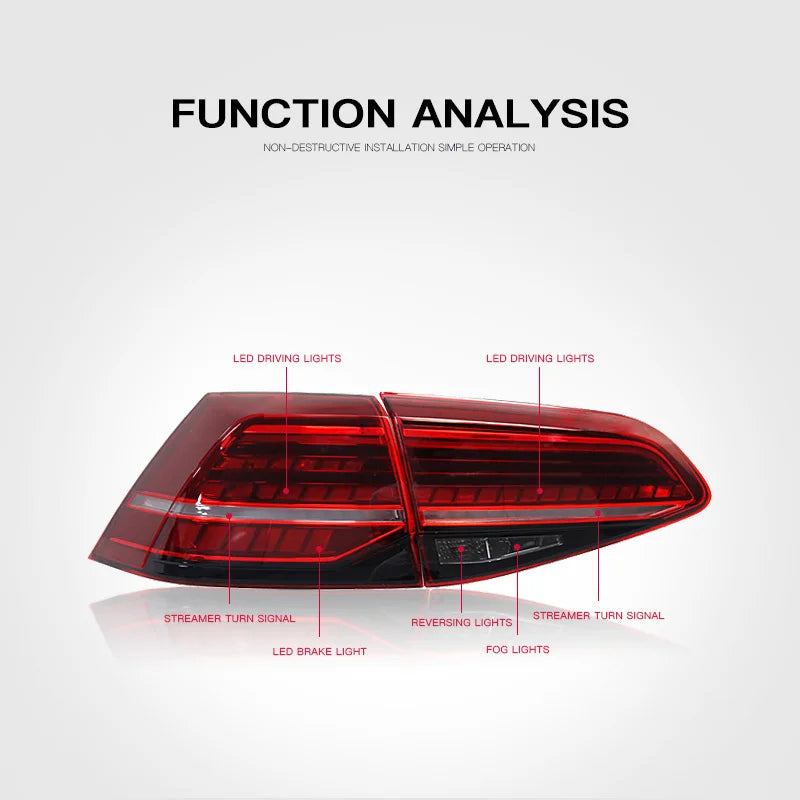 Car LED Taillight for Volkswagen Golf 7 MK7 MK7.5 2013-2019