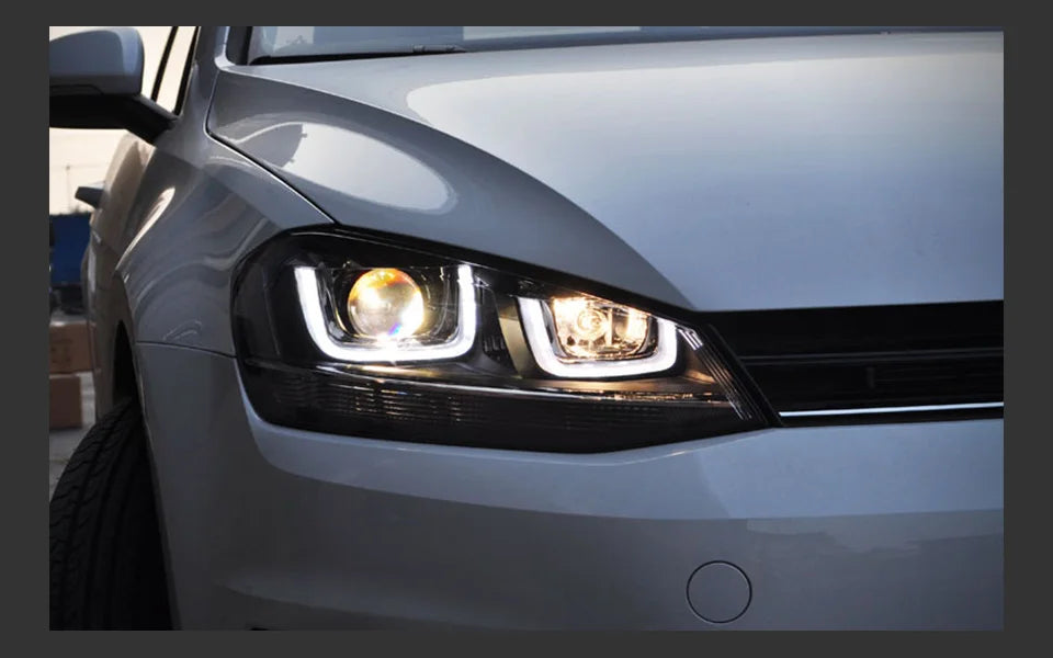 VW Golf 7 Headlights Golf7 LED Headlight GTI Design DRL Hid