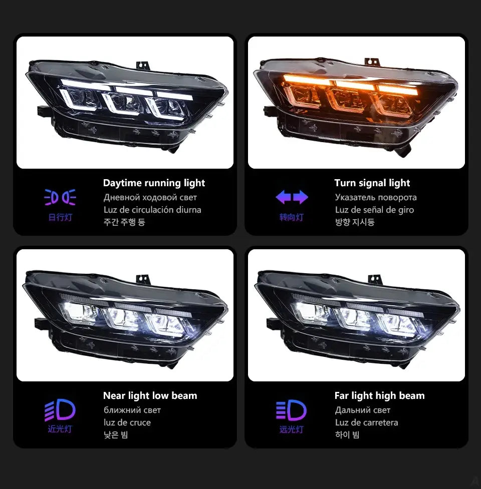 Car Styling Head lamp light for Ford Mustang Headlights