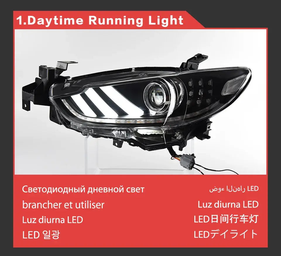 Mazda 6 Atenza LED Headlight 2013-2016 Mustang Design DRL