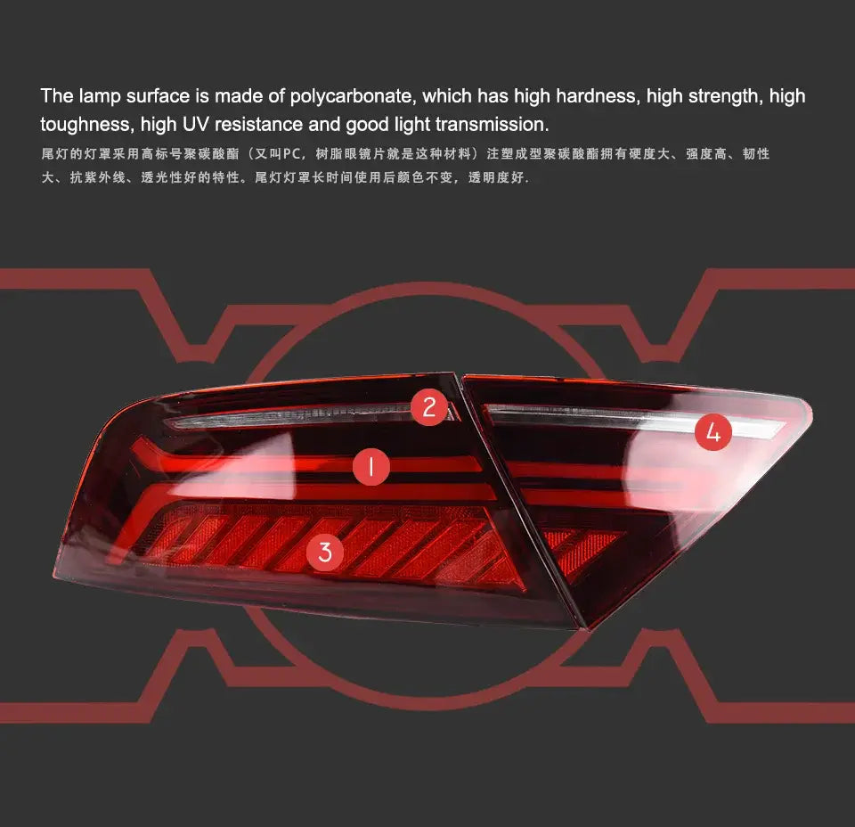 Audi A7 Tail Lights 2011-2018 RS7 LED Tail Light Rear lamp