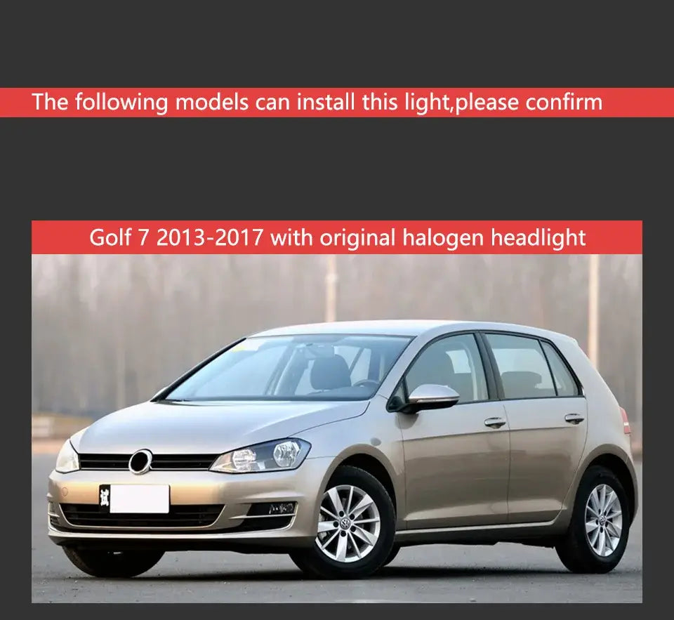 VW Golf 7 Headlights Golf7 LED Headlight GTI Design DRL Hid