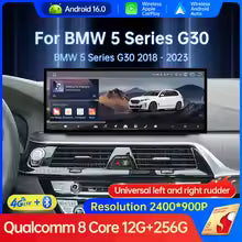 Car Radio Video Multimedia Player for BMW 5 Series 6 Series G30 G32 2018 - 2023 EVO System Carplay Auto Android 16 Navi GPS NO 2 DINS