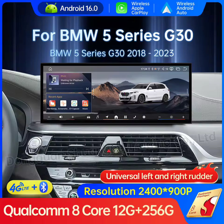 Car Radio Video Multimedia Player for BMW 5 Series 6 Series G30 G32 2018 - 2023 EVO System Carplay Auto Android 16 Navi GPS NO 2 DINS