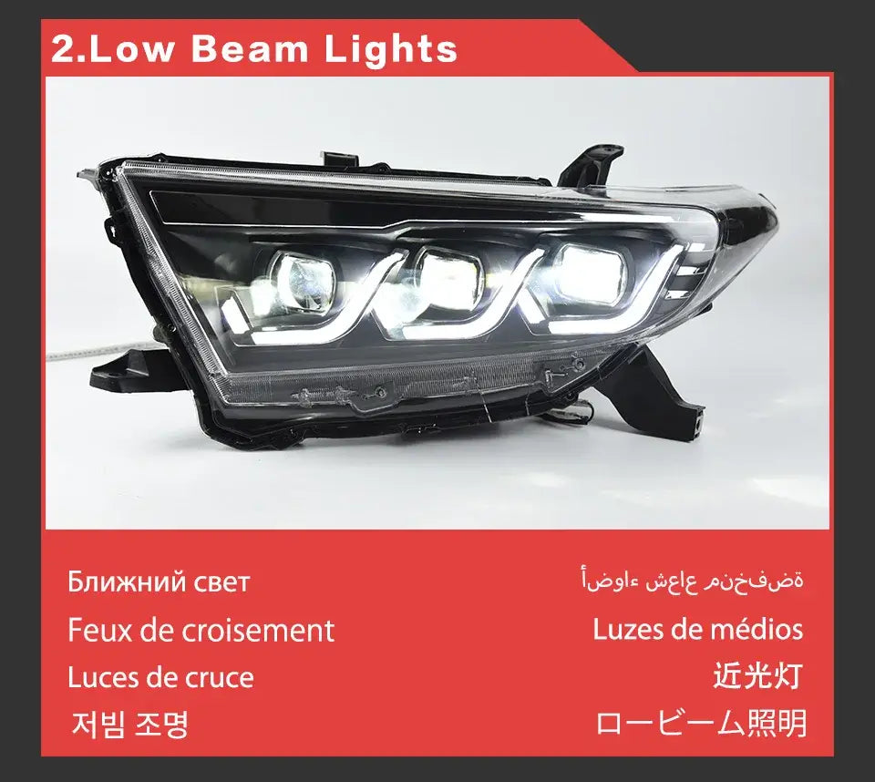 Car Styling Head lamp light for Toyota Highlander Headlights