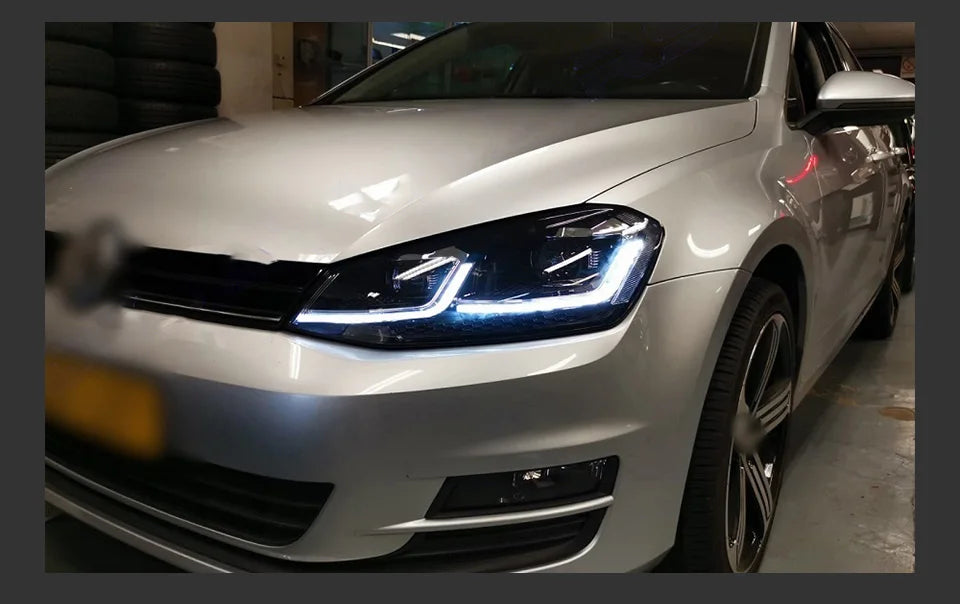 VW Golf 7 MK7 LED Headlight Golf7.5 R LINE Design DRL Hid