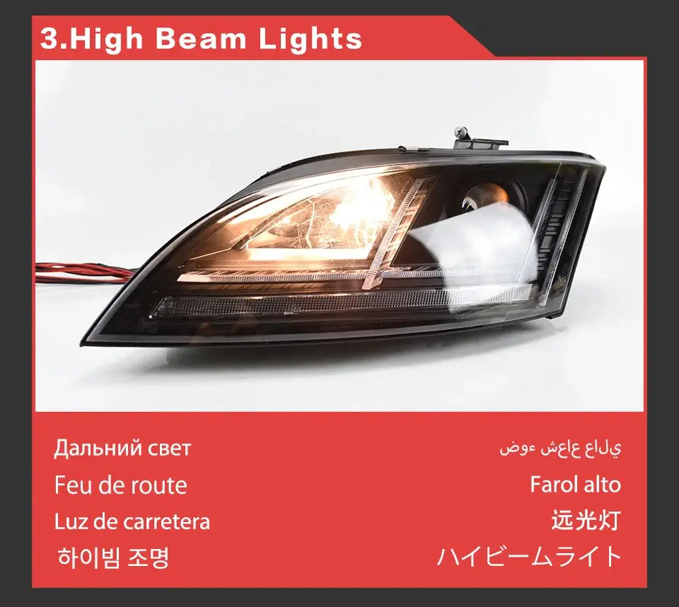 Car Styling Head lamp light for Audi TT Headlights 2006-2012