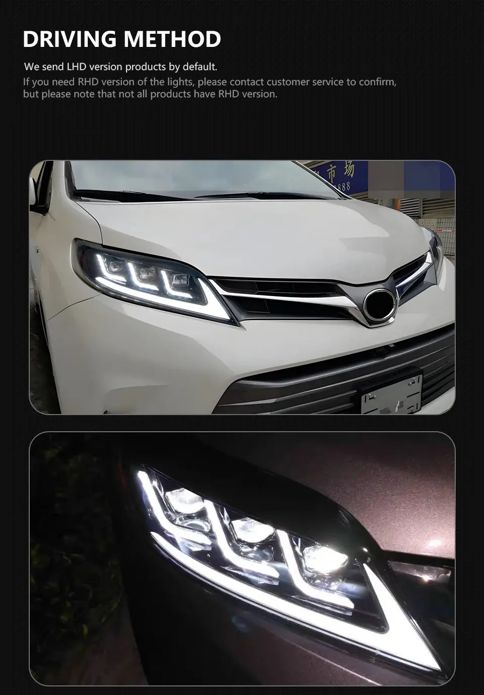 Car Styling Head Lamp for Toyota Sienna Headlights