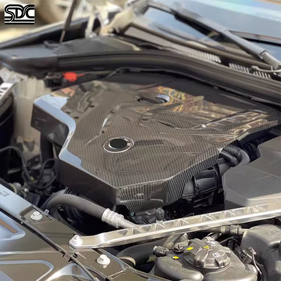 Real Dry Carbon Fiber B48 Hood Engine Cover For BMW G20 G30 530i G22 G42 2.0t Prepreg Dry Carbon Fibre Engine Compartment Trim