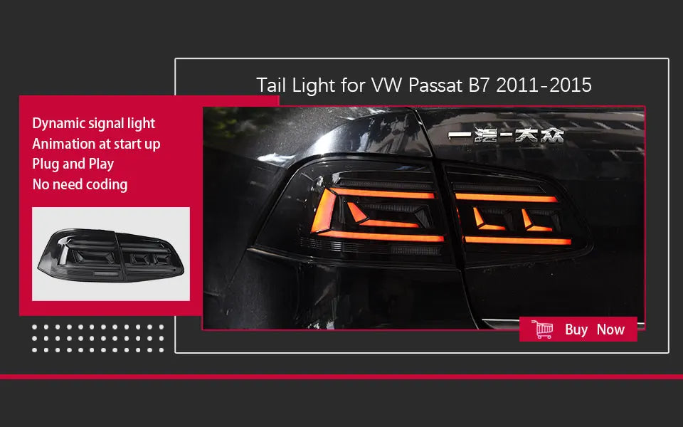 VW Passat B7 Tail Lights 2012-2016 Magotan LED Tail lamp