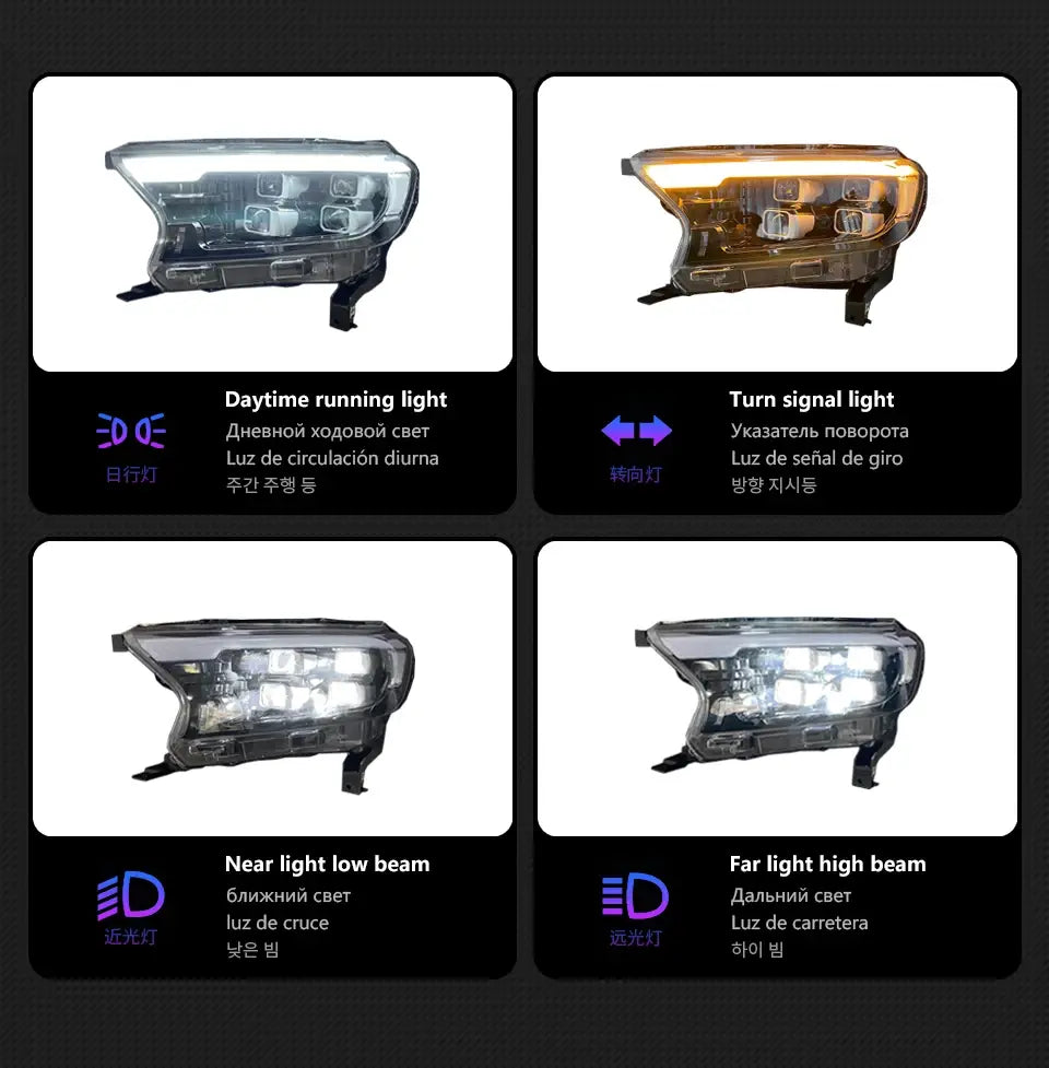 Ford Ranger Headlight 2016-2017 Everest LED Head lamp light