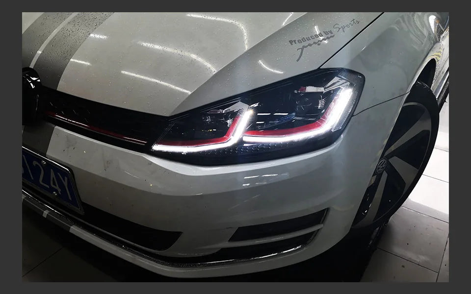 VW Golf 7 MK7 LED Headlight Golf7.5 R LINE Design DRL Hid