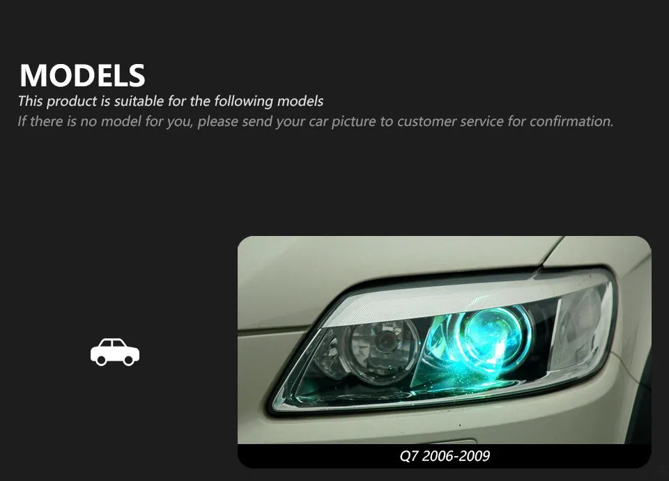 Car Styling Head lamp light for Audi Q7 Headlights 2006-2015