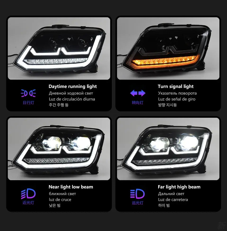 Car Styling Head lamp light for VW Amarok Headlights