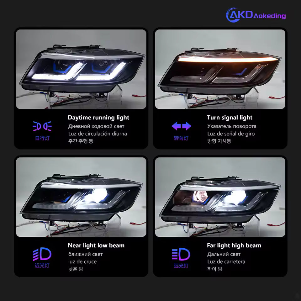 Car Styling Head Lamp for BMW E90 Headlights 2005-2012 320i 318i 323i 3 Series LED Headlight DRL Hid Bi Xenon Beam Accessories - CAR CRAFT INDIA
