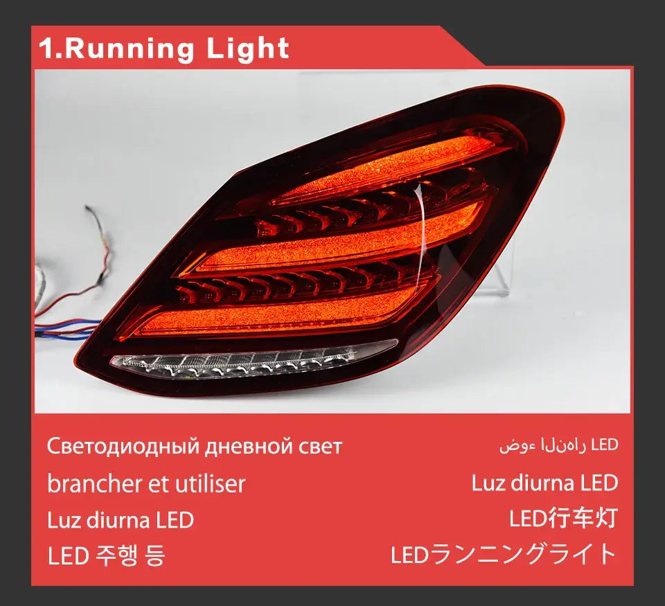 Car Lights for Benz W205 LED Tail Light 2014-2020 C180 C200